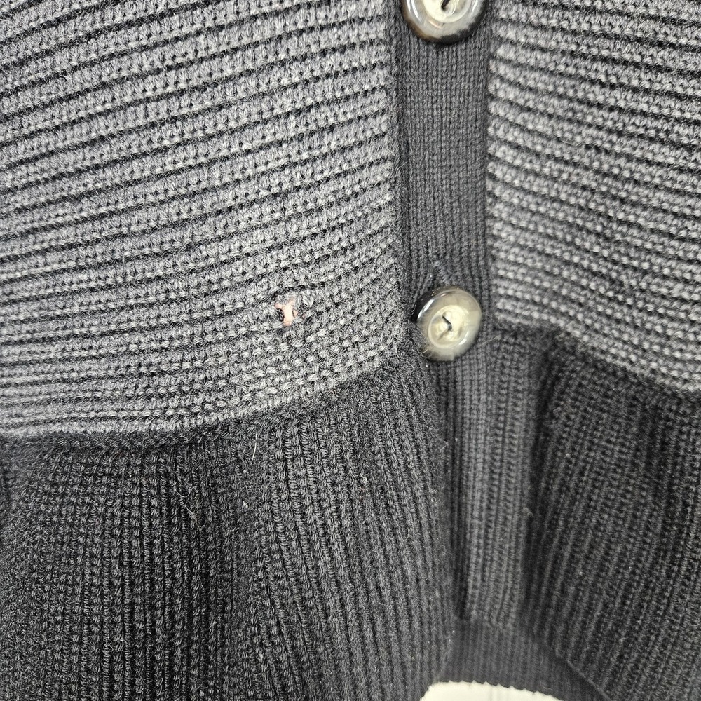 Club Monaco 100% Merino Wool Button Front Cardigan Women M Heavy Knit Peplum Hem - Picture 8 of 9